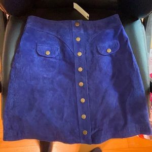 NWT Anthropologie suede button up mini skirt